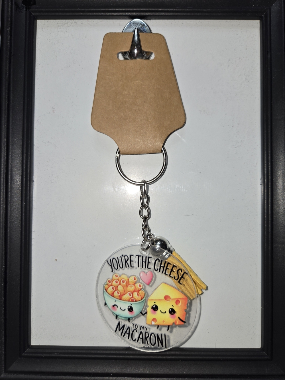 Cute Yellow Macaroni & Cheese Keychain - You're the Cheese to My Macaroni